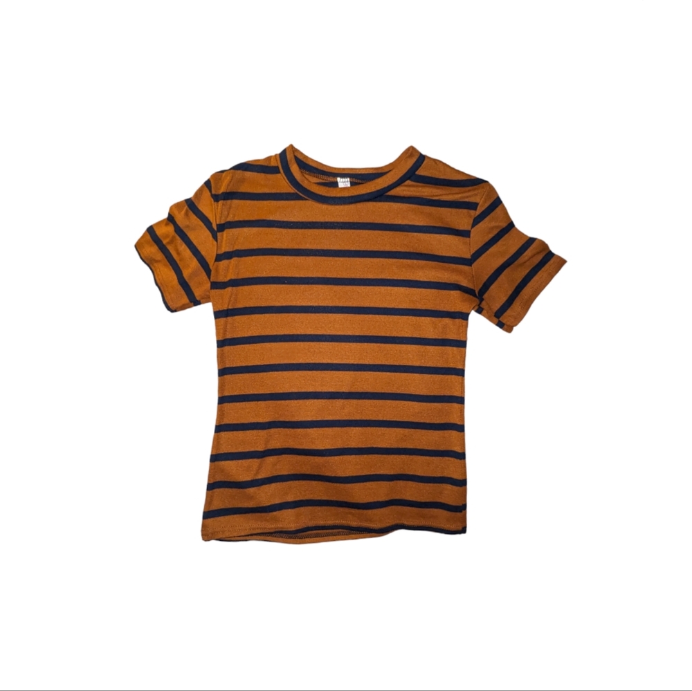 Brown and Blue Striped Shirt